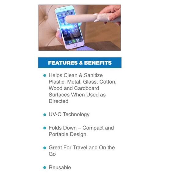 Portable Safe and Healthy Disinfecting Sanitizing UV-C Light Wand NEW IN BOX - Picture 8 of 15